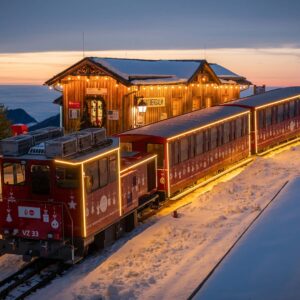 Tren de Adviento subiendo al Schafberg. Foto: SalzburgAGTourismus-kunstbahr