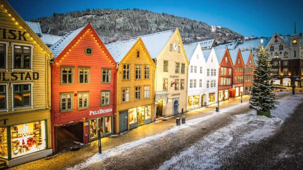 Bryggen en Bergen. Foto: Christer_Ronnestad, Visit Bergen.