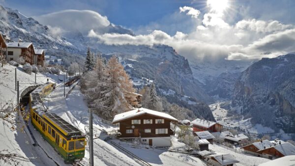 Subida en tren a Wengen. Foto: Jungfrau Region.